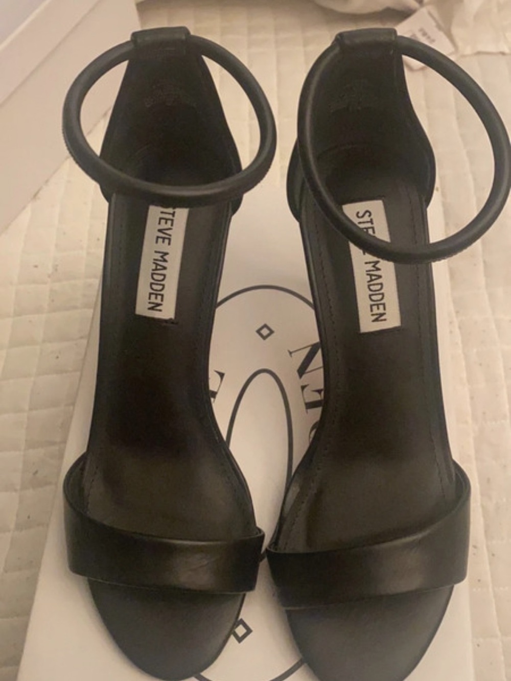 Black and nude Ankle-Strap Heeled Sandals